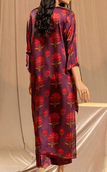 Limelight Egg Plant Silk Suit (2 Pcs) | Pakistani Winter Dresses- Image 2