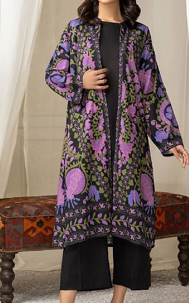 Limelight Black Cambric Kurti | Pakistani Winter Dresses- Image 1