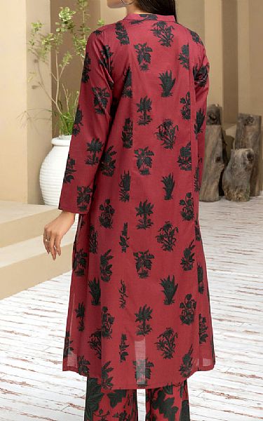 Limelight Neon Red Cambric Suit (2 Pcs) | Pakistani Winter Dresses- Image 2