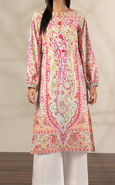 Limelight White Cambric Kurti | Pakistani Winter Dresses- Image 1