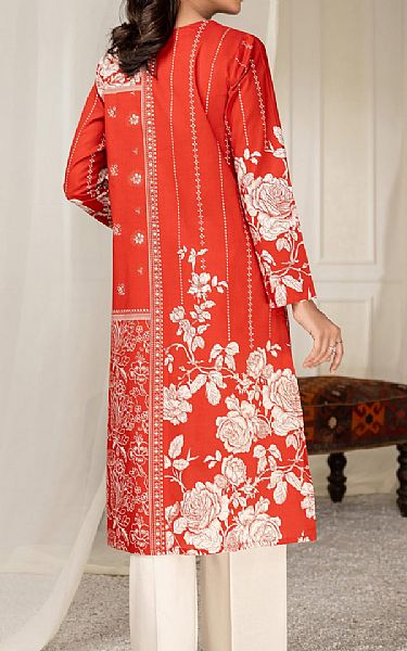 Limelight Vermilion Red Cambric Kurti | Pakistani Winter Dresses- Image 2