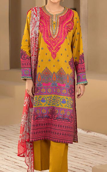 Limelight Orange Cambric Suit | Pakistani Winter Dresses- Image 1