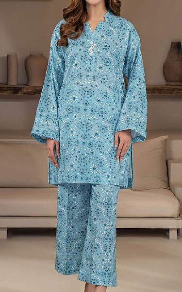 Limelight Moonstone Blue Khaddar Suit (2 Pcs) | Pakistani Winter Dresses in USA- Image 1