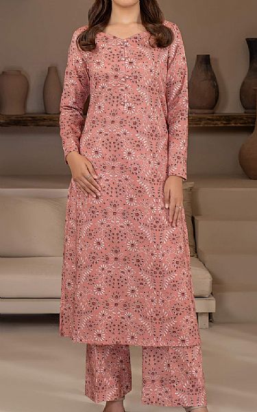 Limelight Sea Pink Khaddar Suit (2 Pcs) | Pakistani Winter Dresses in USA- Image 1