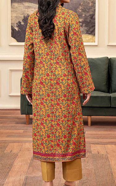 Limelight Cadmium Orange Khaddar Kurti | Pakistani Winter Dresses in USA- Image 2