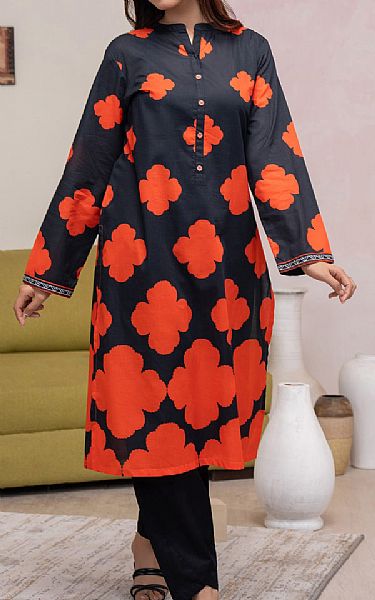 Limelight Black/Orange Lawn Kurti | Pakistani Lawn Suits- Image 1