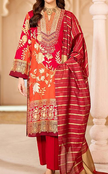 Limelight Red Lawn Suit | Pakistani Lawn Suits- Image 1