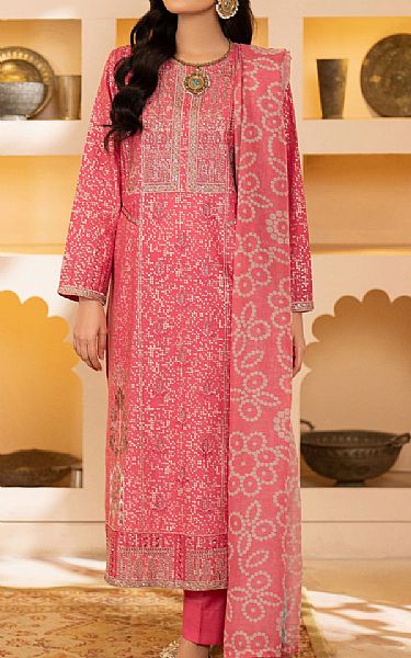 Limelight Light Carmine Pink Lawn Suit | Pakistani Lawn Suits- Image 1