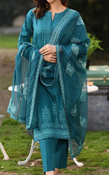 Limelight Teal Lawn Suit | Pakistani Lawn Suits- Image 1