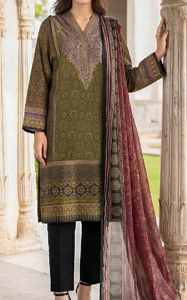 Limelight Olive Lawn Suit | Pakistani Lawn Dress in USA- Image 1