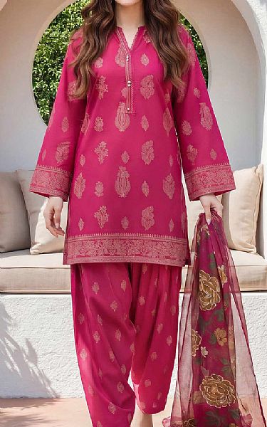 Limelight Cerise Pink Lawn Suit | Pakistani Lawn Dress in USA- Image 1