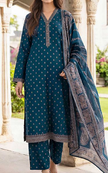 Limelight Teal Blue Lawn Suit | Pakistani Lawn Dress in USA- Image 1