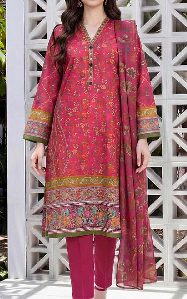 Limelight Cerise Pink Lawn Suit | Pakistani Lawn Dress in USA- Image 1