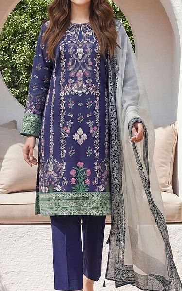Limelight Dark Slate Blue Lawn Suit | Pakistani Lawn Dress in USA- Image 1
