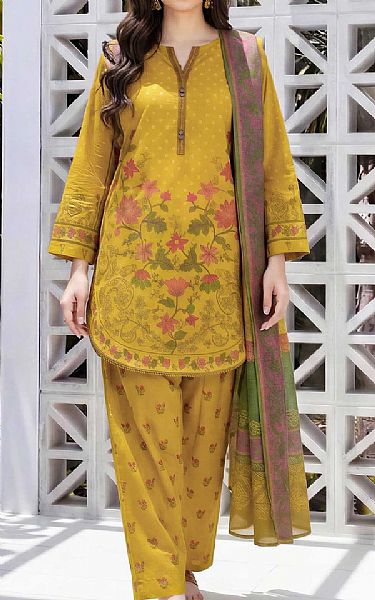 Limelight Satin Sheen Gold Lawn Suit | Pakistani Lawn Dress in USA- Image 1