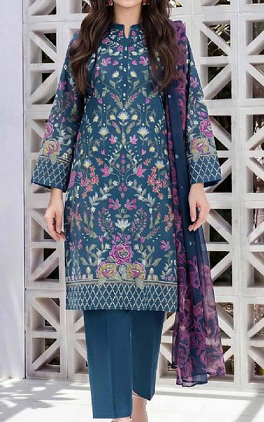 Limelight Nile Blue Lawn Suit | Pakistani Lawn Dress in USA- Image 1