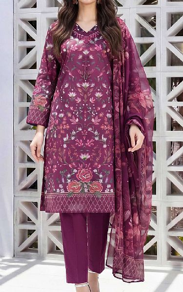 Limelight Dark Raspberry Lawn Suit | Pakistani Lawn Dress in USA- Image 1