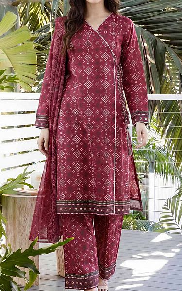 Limelight Light Burgundy Lawn Suit | Pakistani Lawn Dress in USA- Image 1