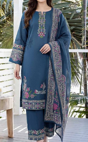 Limelight Denim Blue Lawn Suit | Pakistani Lawn Dress in USA- Image 1