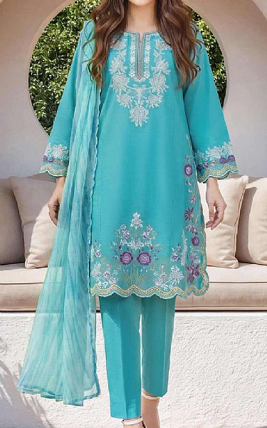 Limelight Turquoise Lawn Suit | Pakistani Lawn Dress in USA- Image 1