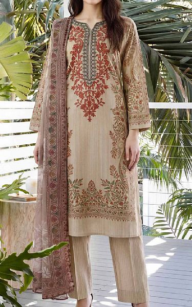Limelight Beige Lawn Suit | Pakistani Lawn Dress in USA- Image 1