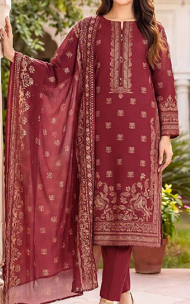 Limelight Vivid Burgundy Lawn Suit | Pakistani Lawn Dress in USA- Image 1