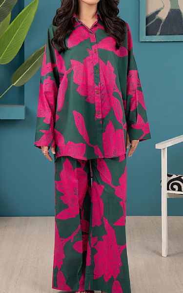 Limelight Green/Pink Lawn Kurti | Pakistani Lawn Dress in USA- Image 1