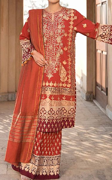 Limelight Orange Lawn Suit | Pakistani Lawn Dress in USA- Image 1