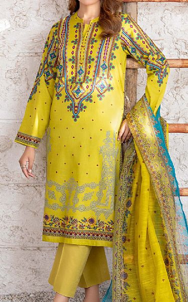 Limelight Lime Yellow Lawn Suit | Pakistani Lawn Dress in USA- Image 1