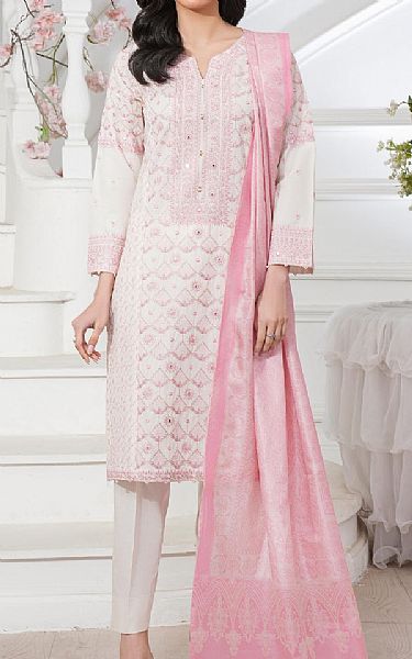 Limelight Off White/Pink Lawn Suit | Pakistani Lawn Dress in USA- Image 1