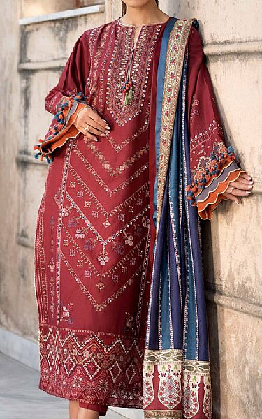 Limelight Wine Lawn Suit | Pakistani Lawn Dress in USA- Image 1