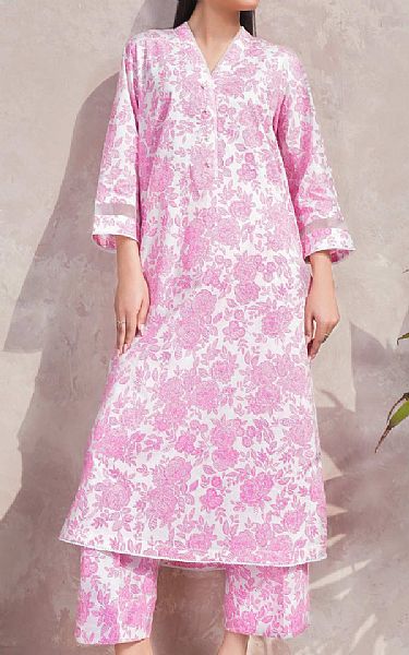 Limelight Off White/Pink Lawn Kurti | Pakistani Lawn Dress in USA- Image 1