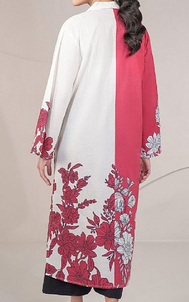 Limelight Brink Pink/Off White Lawn Kurti | Pakistani Lawn Dress in USA- Image 2