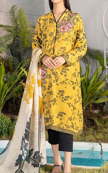 Limelight Yellow Jacquard Suit (2 Pcs) | Pakistani Dresses in USA- Image 1