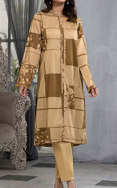 Limelight Tan Lawn Suit (2 Pcs) | Pakistani Dresses in USA- Image 1