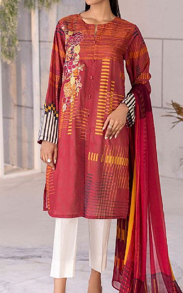 Limelight Bright Red Lawn Suit (2 Pcs) | Pakistani Dresses in USA- Image 1