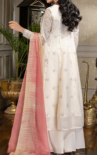 Limelight Off-white Net Suit (2 Pcs) | Pakistani Embroidered Chiffon Dresses- Image 2