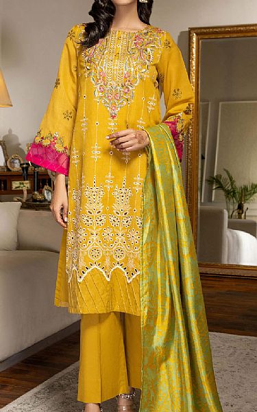 Limelight Mustard Pink Net Suit | Pakistani Embroidered Chiffon Dresses USA- Image 1