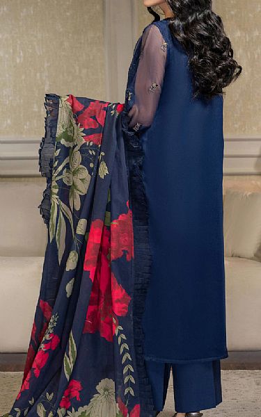 Limelight Navy Blue Organza Suit | Pakistani Embroidered Chiffon Dresses- Image 2