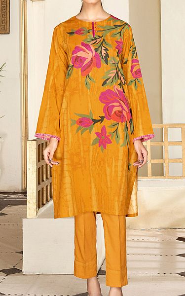 Limelight Mustard Cambric Suit (2 Pcs) | Pakistani Dresses in USA- Image 1