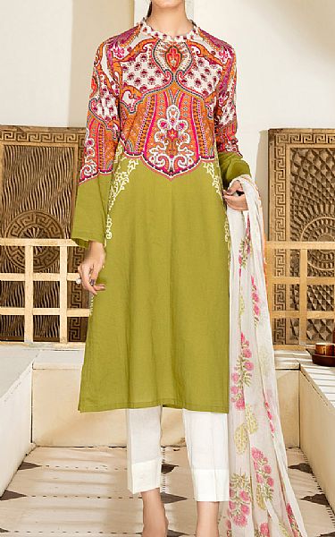 Limelight Apple Green Cambric Suit (2 Pcs) | Pakistani Dresses in USA- Image 1