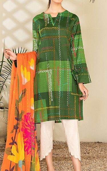 Limelight Forest Green Cambric Suit (2 Pcs) | Pakistani Dresses in USA- Image 1