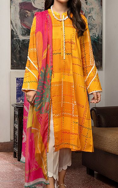 Limelight Orange Cambric Suit (2 Pcs) | Pakistani Dresses in USA- Image 1