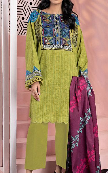 Limelight Parrot Green Khaddar Suit | Pakistani Dresses in USA- Image 1