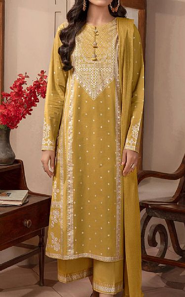 Limelight Mustard Cambric Suit | Pakistani Dresses in USA- Image 1