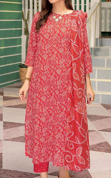 Limelight Pastel Red Cambric Suit | Pakistani Dresses in USA- Image 1