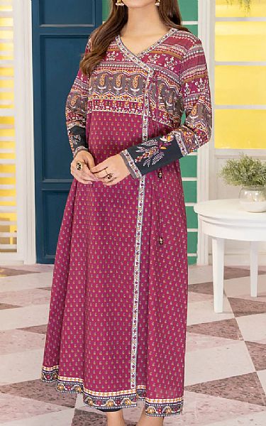 Limelight Raspberry Red Cambric Kurti | Pakistani Dresses in USA- Image 1