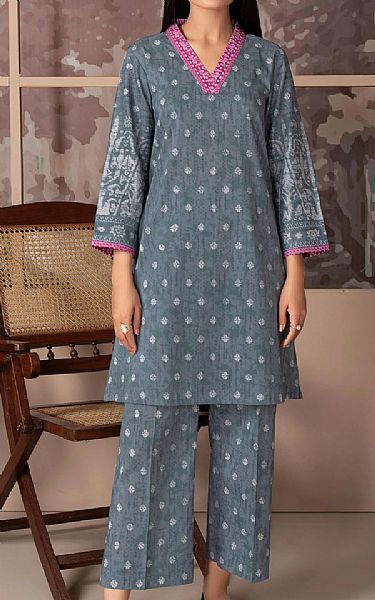 Limelight Slate Grey Cambric Kurti | Pakistani Dresses in USA- Image 1