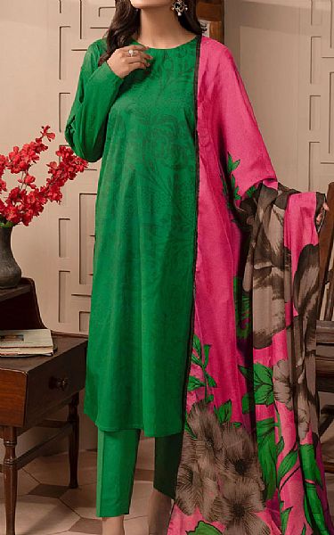 Limelight Forest Green Cambric Suit | Pakistani Dresses in USA- Image 1