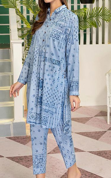 Limelight Baby Blue Cambric Kurti | Pakistani Dresses in USA- Image 1